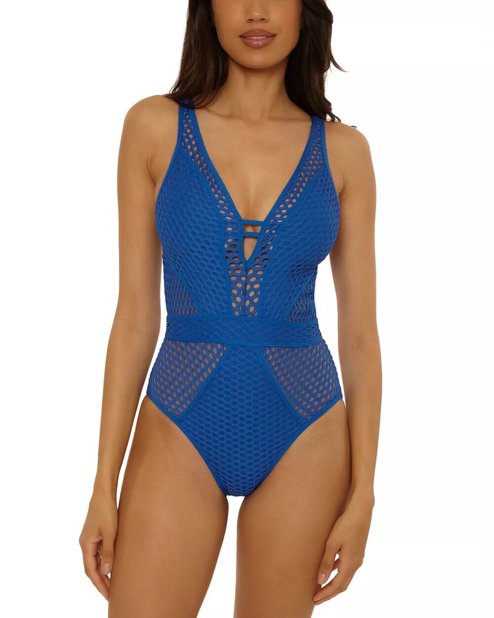 BECCA by Rebecca Virtue Women Lapis Blue Castaway One Piece Swimsuit Size S